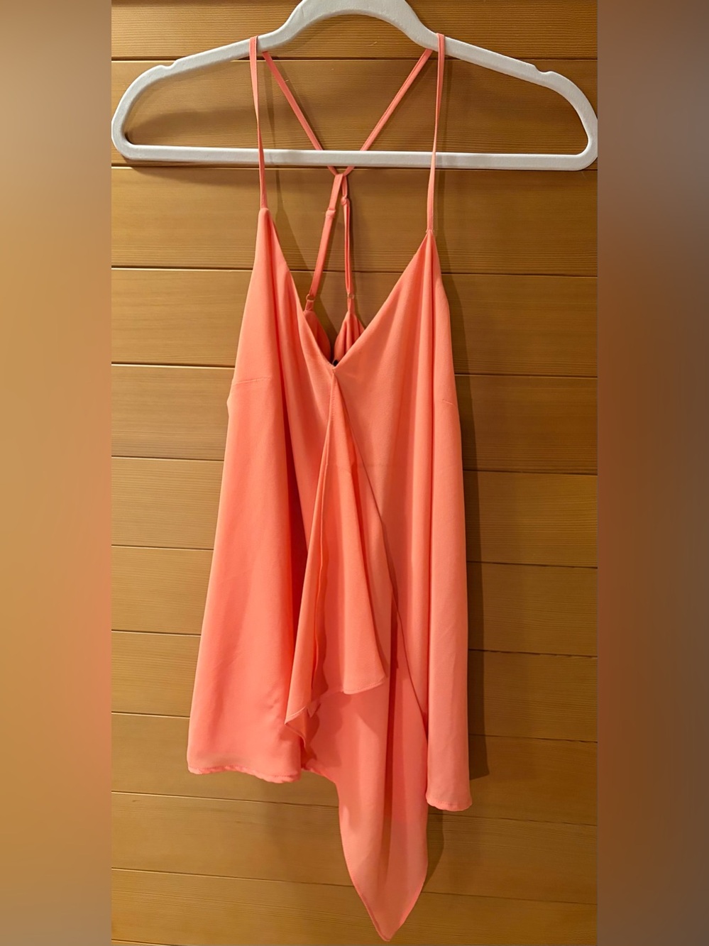 Naked Zebra Peach Coral Strappy Camisole Top Size L
